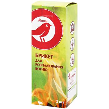 Разжигатель огня Auchan Эко-брикет 1шт - купить, цены на Auchan - фото 1