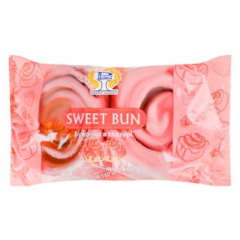 Roma Sweet Bun Strawberry Flavored Bun in Glaze 160g - buy, prices for EKO Market - photo 1