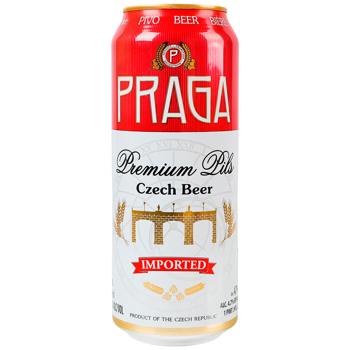 Praga Premium Pils Light Beer 4.7% 0.5l - buy, prices for Torba - photo 1