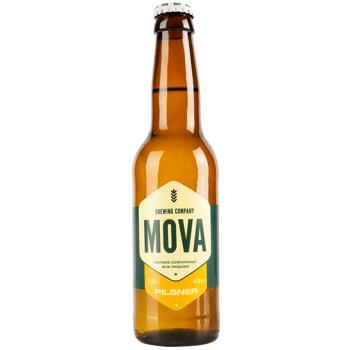 Mova Pilsner Light Unfiltered Beer 5.3% 0.33l - buy, prices for WINETIME - photo 1