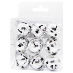 Silver Set of Round Bells 9pcs 3cm