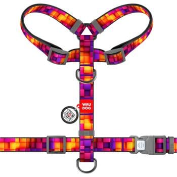 Waudog Nylon H-Shaped Harness for Dogs with QR Passport 30-40cm/15mm with 3D Cube Design - buy, prices for MasterZoo - photo 3