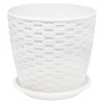 Aleana Rattan White Flower Pot with Stand 16*15cm