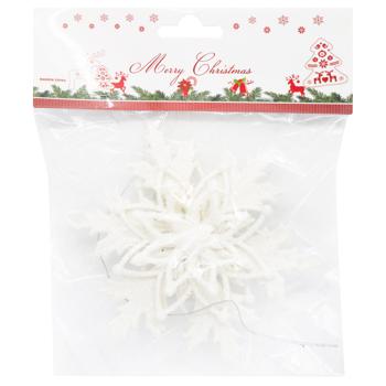 Snowflake White Christmas Tree Decoration 12cm
