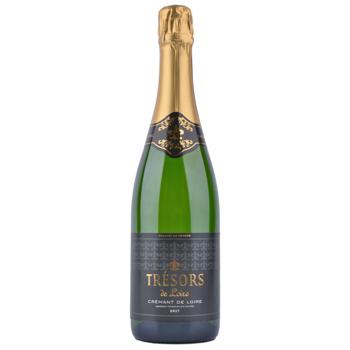Tresors de Loire Cremant De Loire White Brut Sparkling Wine 11.5% 0.75l - buy, prices for COSMOS - photo 1