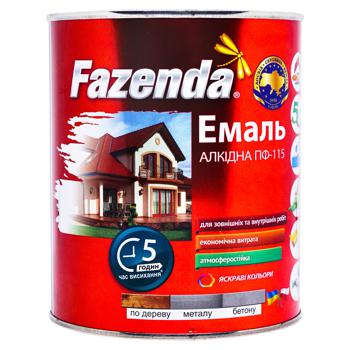 Эмаль Fazenda Алкидная зелёная ПФ-115 0,9кг - купить, цены на Auchan - фото 1