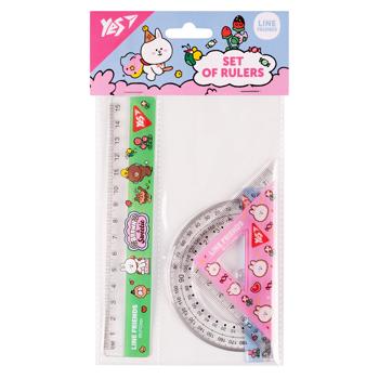 Набір лінійок Yes Line friends, лінійка 3шт 15 см - купити, ціни на NOVUS - фото 1
