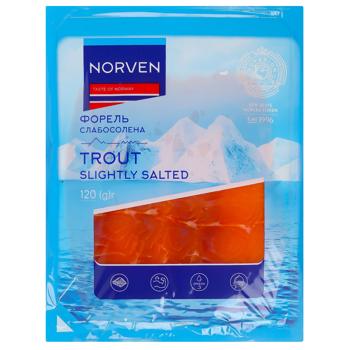 Форель Norven нарезка слабосоленая 120г - купить, цены на МегаМаркет - фото 1