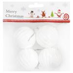 White Christmas Tree Balls 4pcs 5cm