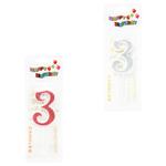Свічка для торту Цифра 3 з глітером