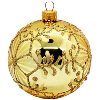 Gold Christmas Tree Ball with Decoration 8cm in assortment - buy, prices for Auchan - photo 4