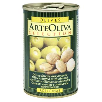 Arte Oliva With Almond Whole Green Olives 300g - buy, prices for NOVUS - photo 1