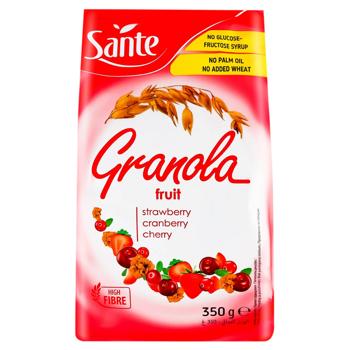 Гранола Sante цельнозерновая с клубникой, малиной и клюквой 350г - купить, цены на КОСМОС - фото 1
