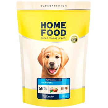 Home Food Dry Food with Trout and Rice for Puppies of Medium and Large Breeds 1.6kg - buy, prices for MasterZoo - photo 1