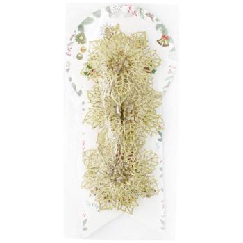 Прикраса ялинкова Квіти золота 3шт 10см - купити, ціни на КОСМОС - фото 1