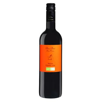 Вино Bio Bio Merlot Organic красное полусухое 13% 0,75л - купить, цены на NOVUS - фото 1