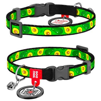 Waudog Nylon Cat Collar with QR Passport 20-30cm/10mm with Avocado Pattern - buy, prices for MasterZoo - photo 1