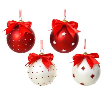 Decoris Eve Christmas Tree Ball with Bow 8cm in assortment - buy, prices for METRO - photo 1