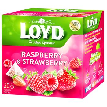 Чай фруктовый Loyd Малина и клубника 2г*20шт - купить, цены на КОСМОС - фото 1
