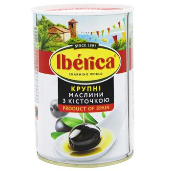 Iberica Large Black Olive with Stone 420g