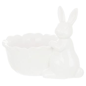 Bona Di Rabbit with Flower White Ceramic Bowl 450ml