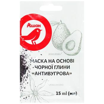 Auchan Anti-acne Face Mask Based of Black Clay 15ml