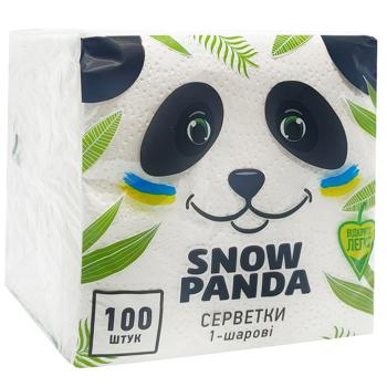 Серветки столові Сніжна Панда одношарові 24*24см 100шт - купити, ціни на Восторг - фото 3