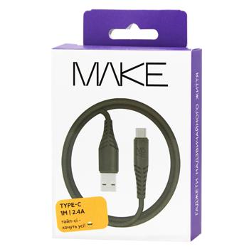 Кабель Make Type-C 2,4A PVC 1м
