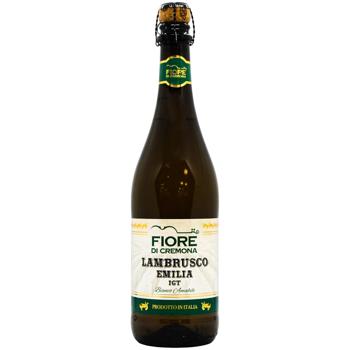 Вино ігристе Fiore di Cremona Lambrusco Bianco біле напівсолодке  8% 0,75л - купити, ціни на AlcoHub - фото 1