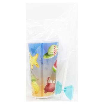 Стакан Зед Бантик с трубочкой в ассортименте - купить, цены на ЕКО Маркет - фото 1