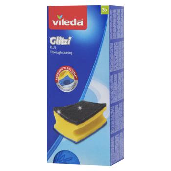 Vileda Glitzi Plus Sponges for Dishes 3pcs - buy, prices for MegaMarket - photo 1