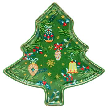 Lefard Green Christmas Dish 18cm - buy, prices for MegaMarket - photo 1