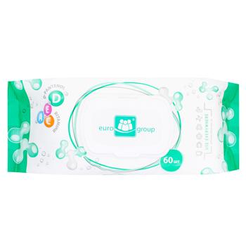 Eurogroup Antibacterial Wet Wipes 60pcs - buy, prices for COSMOS - photo 1