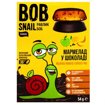 Мармелад Bob Snail Яблоко-манго-тыква-чиа в молочном шоколаде без сахара 54г - купить, цены на Таврия В - фото 2