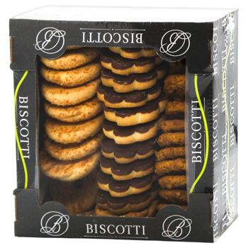 Печенье Biscotti Дольче Город Микс сдобное песочно-отсадное 450г - купить, цены на МегаМаркет - фото 1