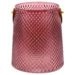 Texture Purple Vase with Leather Handle 13*18*16cm