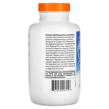 Doctor's Best Betaine HCI, Pepsin and Gentian Bitters 360 capsules - buy, prices for Biotus - photo 2