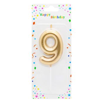 Number 9 Metallic Cake Candle - buy, prices for Tavria V - photo 1