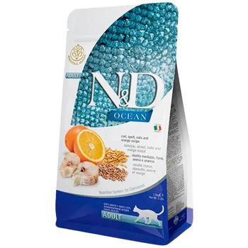 Корм сухий Farmina N&D Ocean з тріскою, апельсином, вівсом та спельтою для котів 300г - купити, ціни на MasterZoo - фото 1