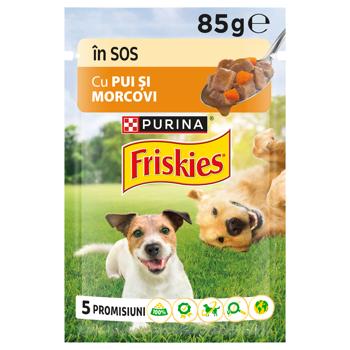 Корм влажный Friskies с курицей и морковью для взрослых собак 85г - купить, цены на MasterZoo - фото 1