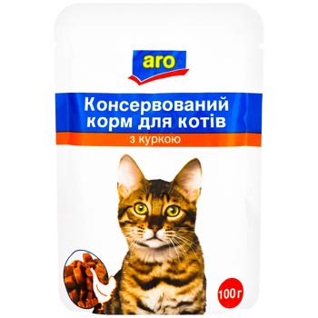 Корм Aro консервированный с курицей для котов 100г - купить, цены на METRO - фото 1