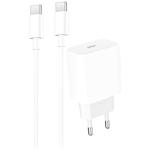 Denmen DC06 20W 3.6A USB-C White Charger with Type-C to Type-C Cable