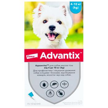 Bayer/Elanco Advantix Drops on the Withers for Dogs from 4 to 10kg Against External Parasites 4 pipettes - buy, prices for MasterZoo - photo 3