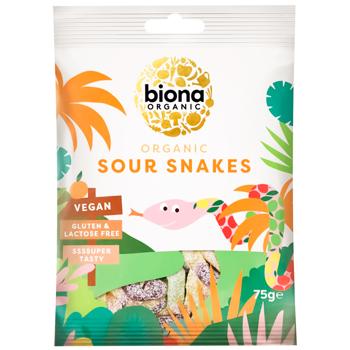 Biona Organic Sour Snakes Jelly Candies on Sticks 75g