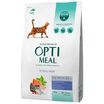 Корм сухой Optimeal с лососем для стерилизованных кошек 4кг