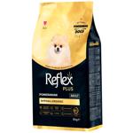 Корм сухой Reflex Plus Pomeranian Adult с курицей для собак породы померанский шпиц 8кг