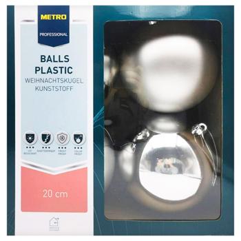 Шар елочный Metro Professional серебряный 20см 4шт - купить, цены на METRO - фото 2