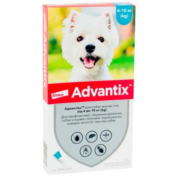 Bayer/Elanco Advantix Drops on the Withers for Dogs from 4 to 10kg Against External Parasites 4 pipettes - buy, prices for MasterZoo - photo 1