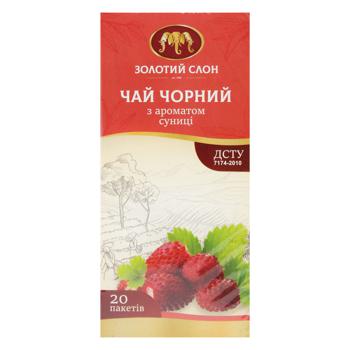 Чай черный Золотой Слон Земляника в пакетиках 1,3г х 20шт - купить, цены на Auchan - фото 2