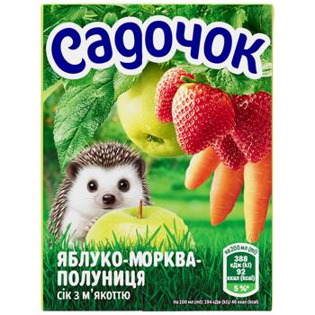 Sadochok Apple Carrot Strawberry Juice with Pulp 200ml - buy, prices for Chudo Market - photo 5